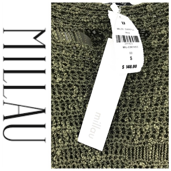 💕SALE💕NWT Millau Olive Green Distressed Sweater - Picture 5 of 8